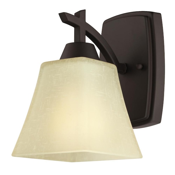 Westinghouse One-Light Indoor Wall Fixture Midori ORB Amber Linen Glass 6307300 - main